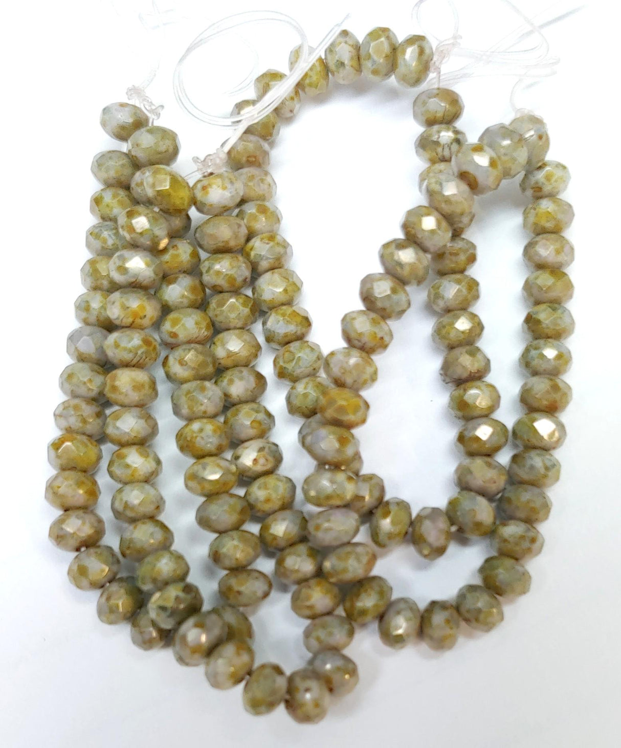 3x5mm Rondelle Stone with Yellow Picasso - Czech Glass Beads, 30 beads