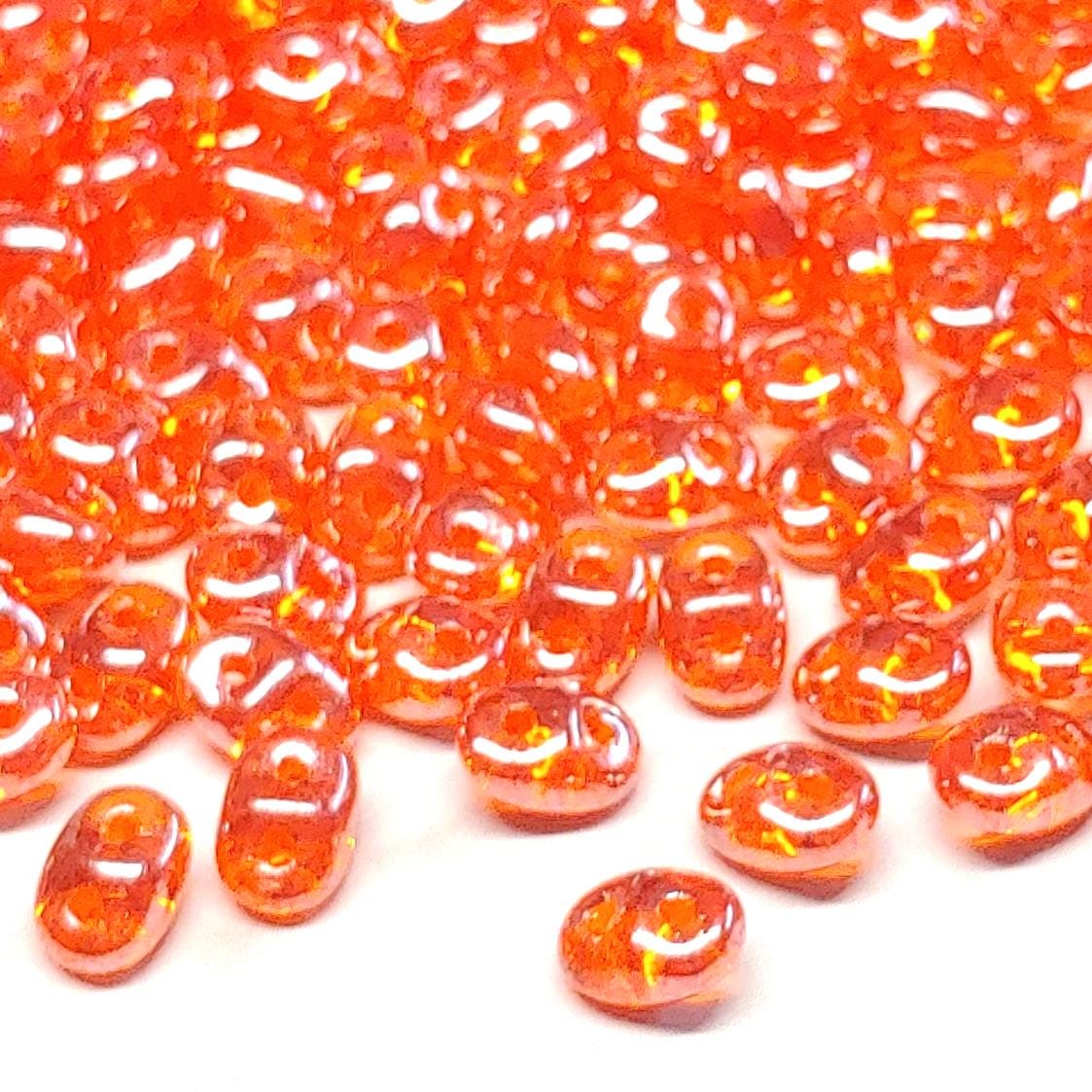 Superduo Hyacinth White Luster, 2-hole bead 2.5x5mm 90030-14400, 10 grams