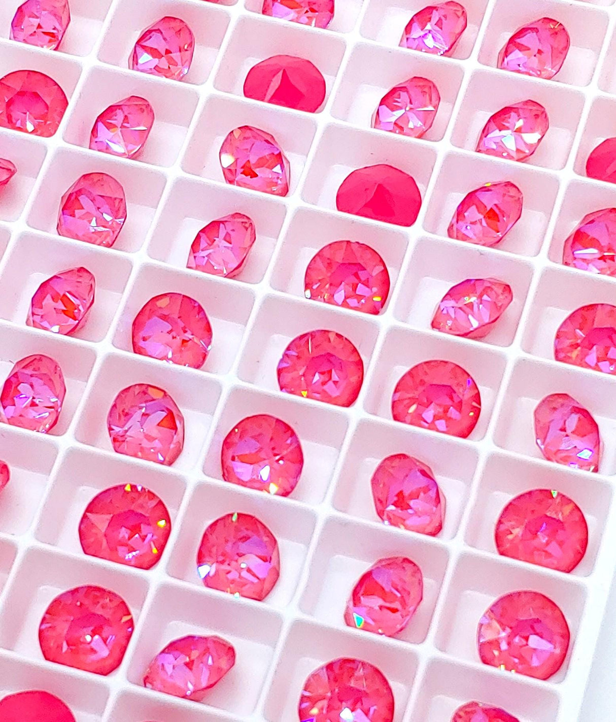 Brilliance Crystal Lotus Pink Delite SS39 8mm Chaton, UnFoiled Back