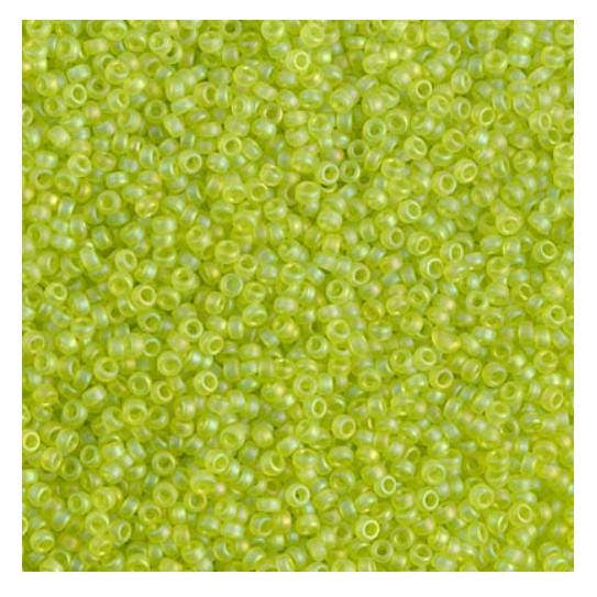 15/0 Matte Transparent Chartreuse AB, Miyuki Seed Bead, 143FR