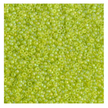 15/0 Matte Transparent Chartreuse AB, Miyuki Seed Bead, 143FR