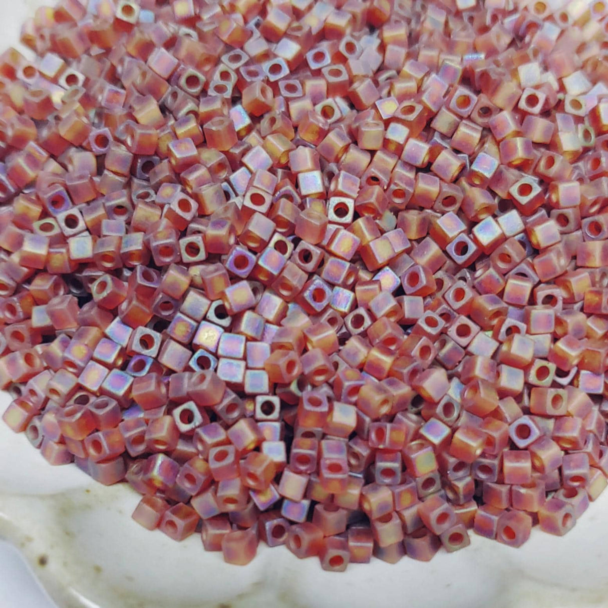 1.8mm Miyuki Cube Matte Transparent Dark Topaz SB18-134FR, 10 Grams