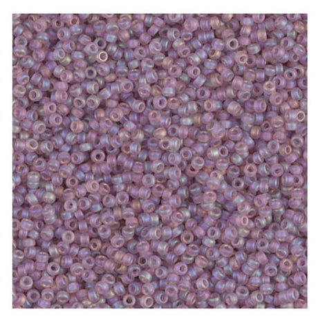 15/0 Matte Transparent Smoky Amethyst AB, Miyuki Seed Bead, 142FR