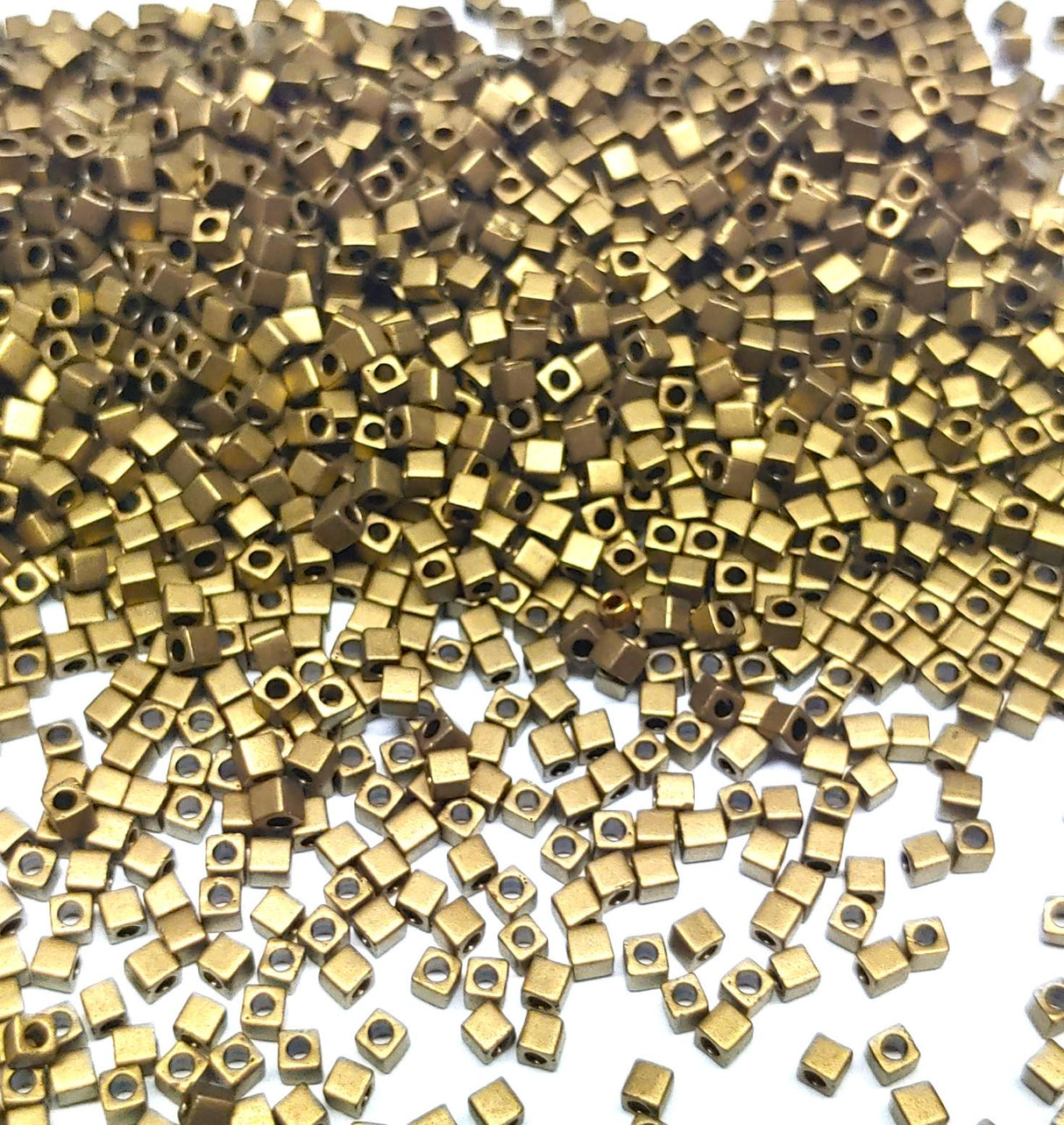 1.8mm Miyuki Cube Matte Metallic Dark Bronze SB18-2006, 10 Grams