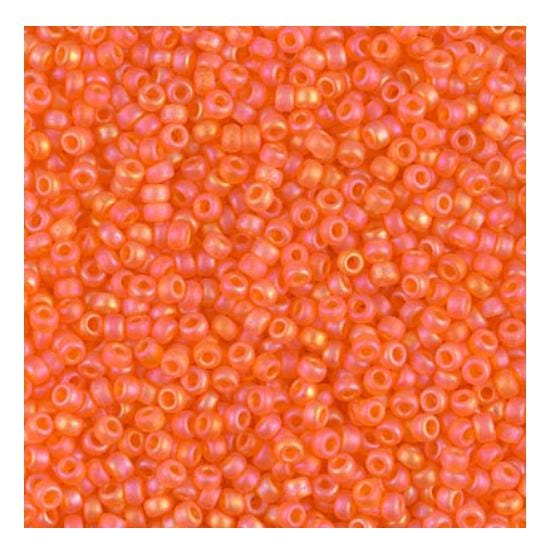 11/0 Matte Transparent Orange AB, Miyuki Seed Bead 138FR