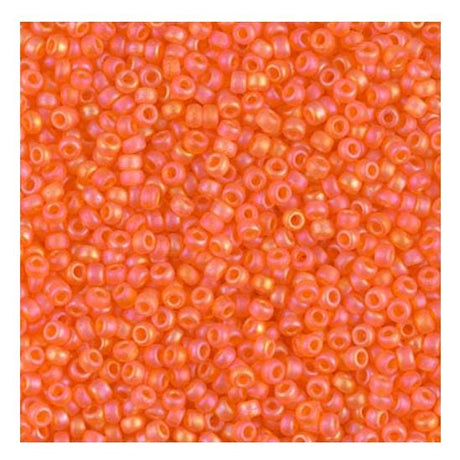 11/0 Matte Transparent Orange AB, Miyuki Seed Bead 138FR