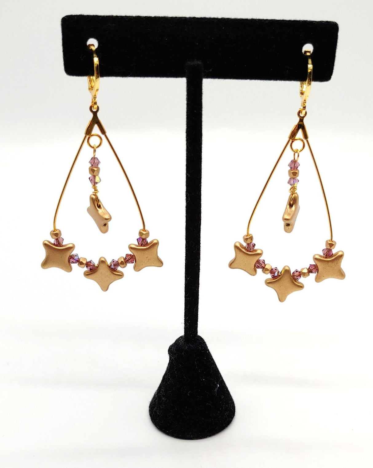 Star Beads White Alabaster, 2 Hole Czech Glass 10x10mm, 30 Beads