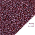 8-313SF: 8/0 Semi-Frosted Cranberry Gold Luster Miyuki