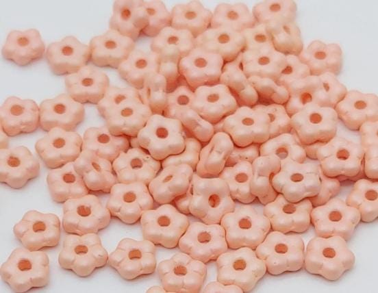Forget-Me-Not 5mm Pastel Peach, Spacer Bead, Czech Pressed Glass, 29303-50 beads