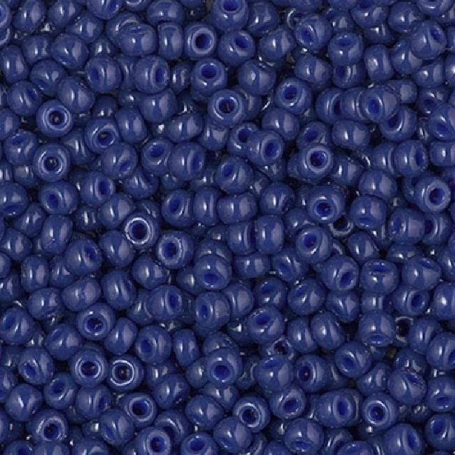 8/0 Duracoat Opaque Miyuki Seed Bead, Dyed Navy, 4493