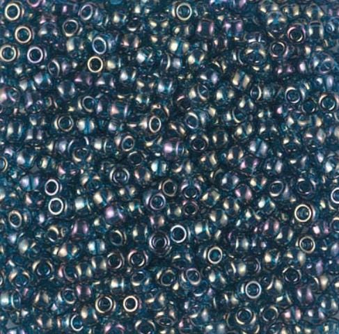 8/0 Montana Blue Gold Luster Miyuki Glass Seed Beads, 305