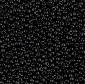11/0 Semi-Matte Black, Miyuki Seed Beads, 401SF