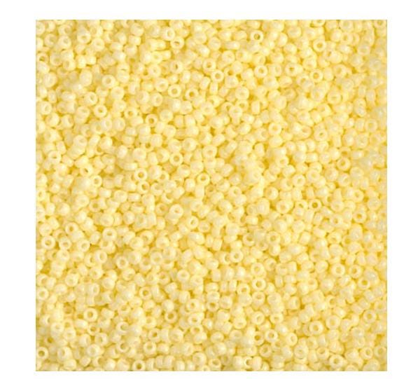 15-4451 Duracoat Dyed Opaque Light Lemon Ice, Miyuki size Seed Bead, 15/0