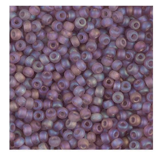 8/0 Matte Transparent Smoky Amethyst AB, Miyuki Glass Seed Beads, 142FR