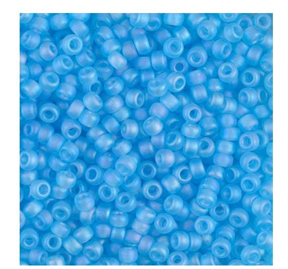 8/0 Matte Transparent Aqua AB, Miyuki Seed Bead, 11-148FR