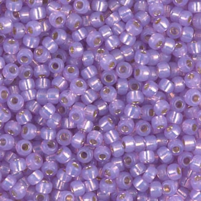 8/0 Dyed Lilac Silver Lined Alabaster, Miyuki Seed Bead 574