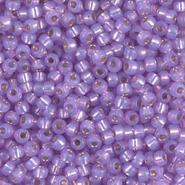 8/0 Dyed Lilac Silver Lined Alabaster, Miyuki Seed Bead 574