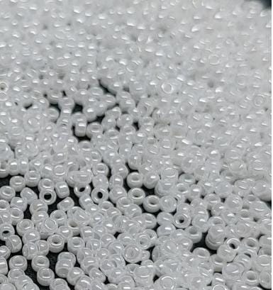 15/0 White Pearl Ceylon, Miyuki 420 Glass Seed Bead, 10 grams