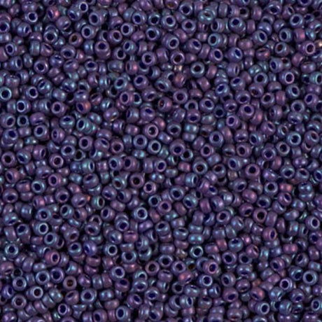 15/0 Opaque Eggplant Luster Miyuki Glass Seed Beads, 1889-10 grams
