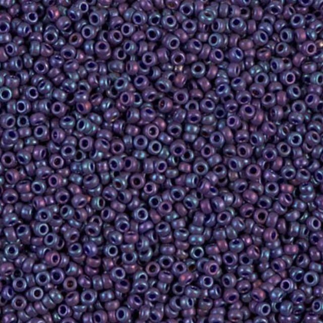 15/0 Opaque Eggplant Luster Miyuki Glass Seed Beads, 1889-10 grams