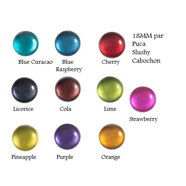 Cabochons Par Puca Ice Slushy, 18mm - Choose the quantity - Choice of colors available select your favorite