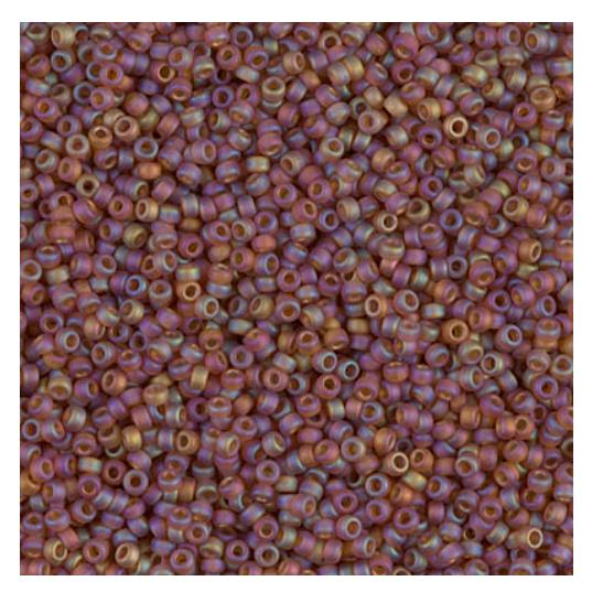 15/0 Matte Transparent Dark Topaz AB, Miyuki Seed Bead, 134FR