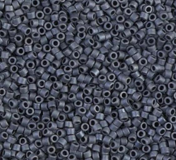 Matte Gunmetal, 11/0 Miyuki Delica Bead, DB0301 - 5 Grams