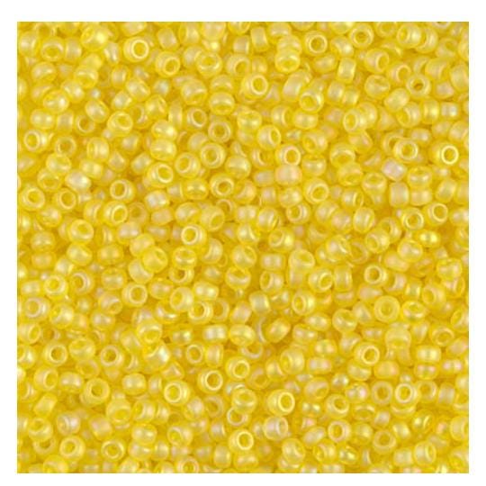 11/0 Matte Transparent Yellow AB, Miyuki Seed Bead 136FR