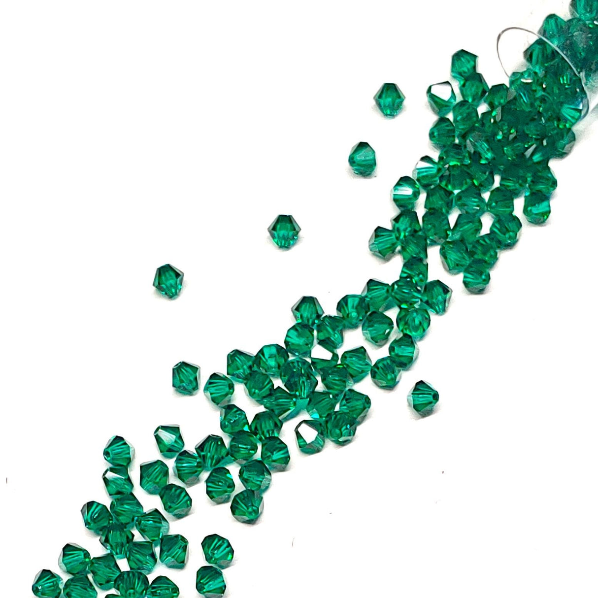 Preciosa 4mm Emerald, Crystal Bicone - 36 pieces