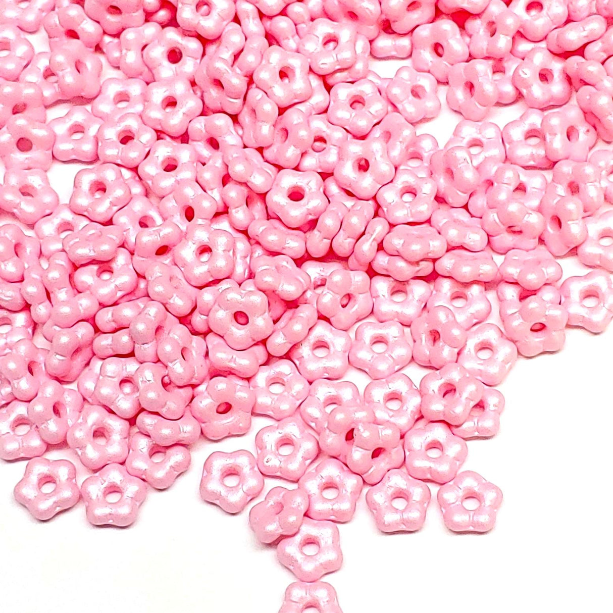 Forget-Me-Not 5mm Pastel Rose, Spacer Bead, Czech Pressed Glass, 29305-50 beads