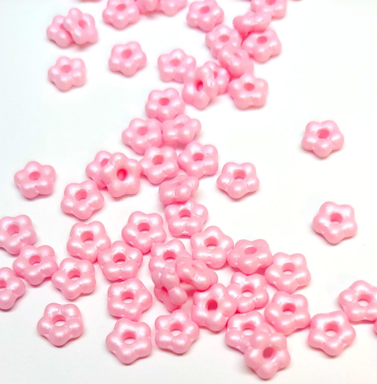 Forget-Me-Not 5mm Pastel Rose, Spacer Bead, Czech Pressed Glass, 29305-50 beads