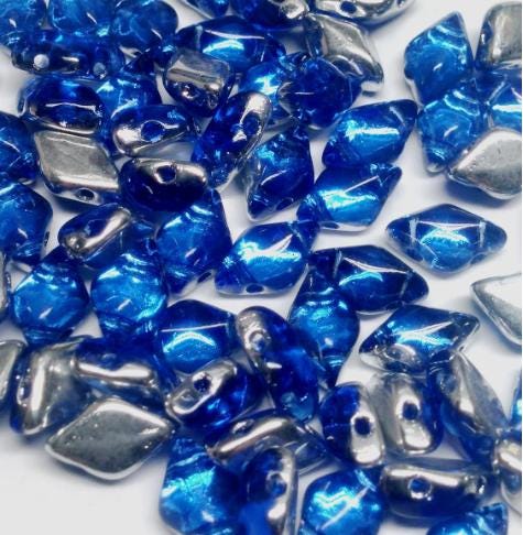 GemDuo Backlit Sapphire , 2-Hole Matubo Czech beads 8x5mm, 60020-27002-50 Beads
