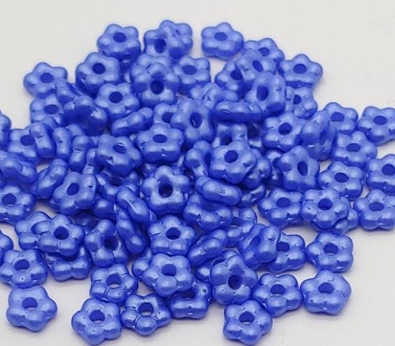 Forget-Me-Not 5mm Pastel Blue, Spacer Bead, Czech Pressed Glass, 29337-50 beads