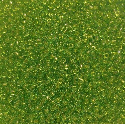 8/0 Transparent Lime, Matsuno Seed Bead, 8-143