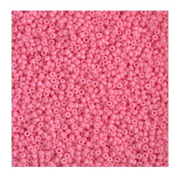 15/0 Duracoat Dyed Miyuki Seed Bead, Opaque Carnation, 4467