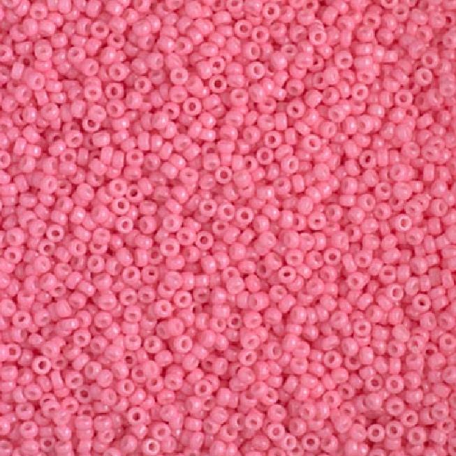 15/0 Duracoat Dyed Miyuki Seed Bead, Opaque Carnation, 4467