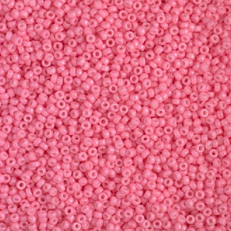 15/0 Duracoat Dyed Miyuki Seed Bead, Opaque Carnation, 4467