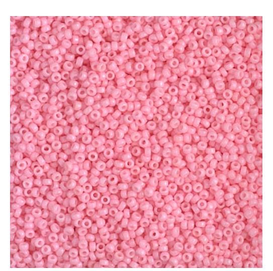 15/0 Duracoat Dyed Miyuki Seed Bead, Opaque Light Carnation, 4466