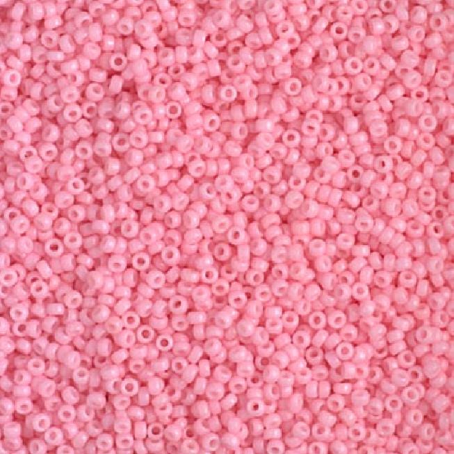 15/0 Duracoat Dyed Miyuki Seed Bead, Opaque Light Carnation, 4466