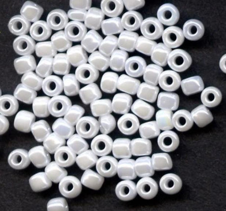 8/0 White Pearl Ceylon, Miyuki 420 Japanese Glass Seed Beads-10 Grams