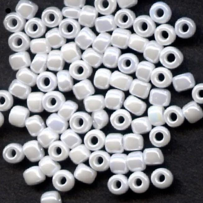 8/0 White Pearl Ceylon, Miyuki 420 Japanese Glass Seed Beads-10 Grams