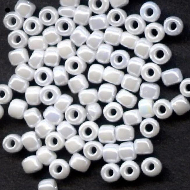 8/0 White Pearl Ceylon, Miyuki 420 Japanese Glass Seed Beads-10 Grams