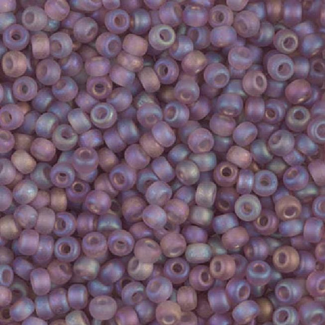 8/0 Matte Transparent Smoky Amethyst AB, Miyuki Glass Seed Beads, 142FR