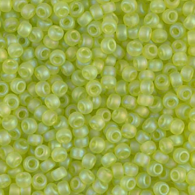 8/0 Matte Transparent Chartreuse AB, Miyuki Seed Bead, 8-143FR