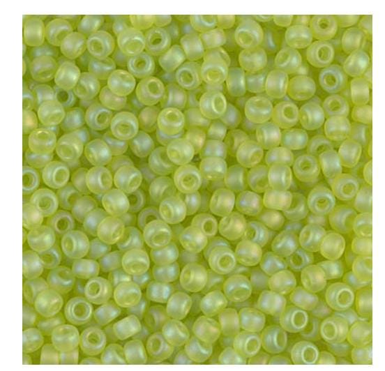 8/0 Matte Transparent Chartreuse AB, Miyuki Seed Bead, 8-143FR