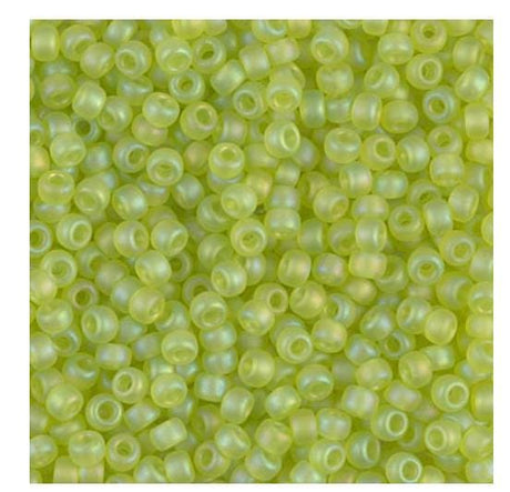 8/0 Matte Transparent Chartreuse AB, Miyuki Seed Bead, 8-143FR