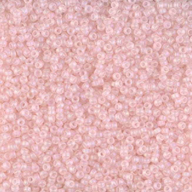 15/0 Matte Transparent Light Tea Rose AB, Miyuki Seed Bead 15-155FR