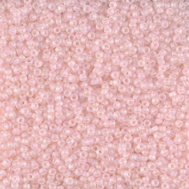 15/0 Matte Transparent Light Tea Rose AB, Miyuki Seed Bead 15-155FR