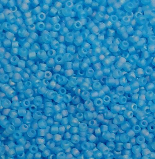 11/0 Transparent Matte Aqua Blue AB, Matsuno Seed Bead, 11-F260