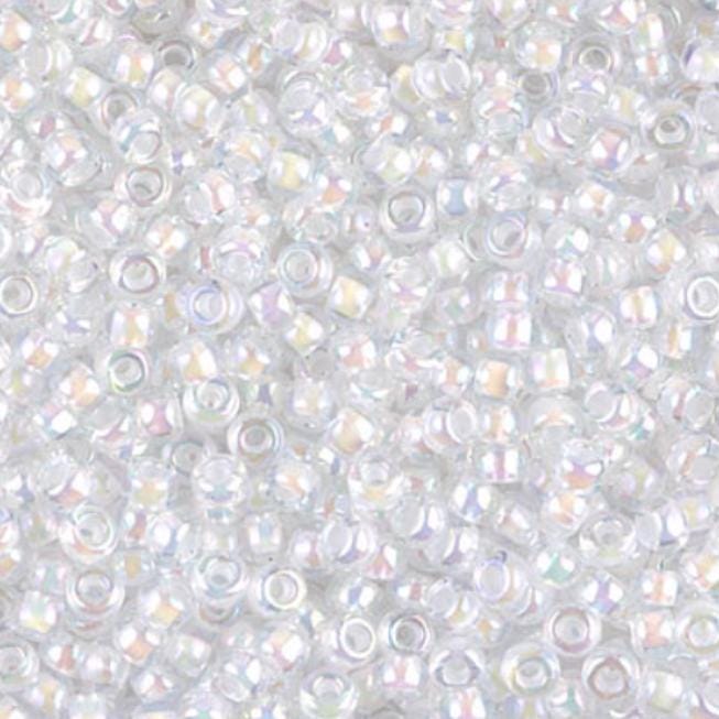 11/0 Crystal White Lined AB, Matsuno Seed Bead 8-284